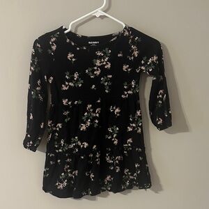 Old Navy Kids Dress in Black with Pink Floral